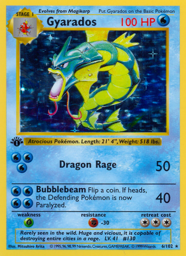 Gyarados Base Set Pokemon Card Pikawiz