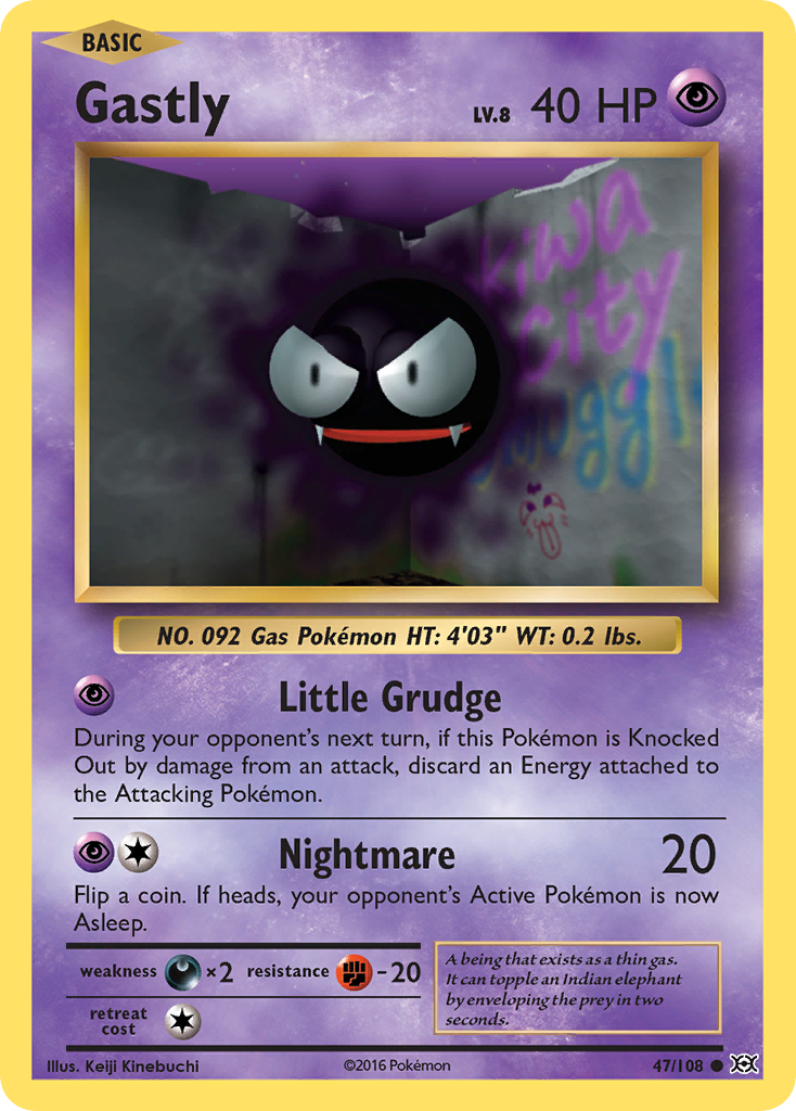 Gastly Evolutions Pokemon Card Pikawiz