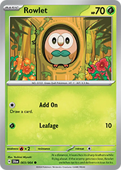 Rowlet Shrouded Fable Card List