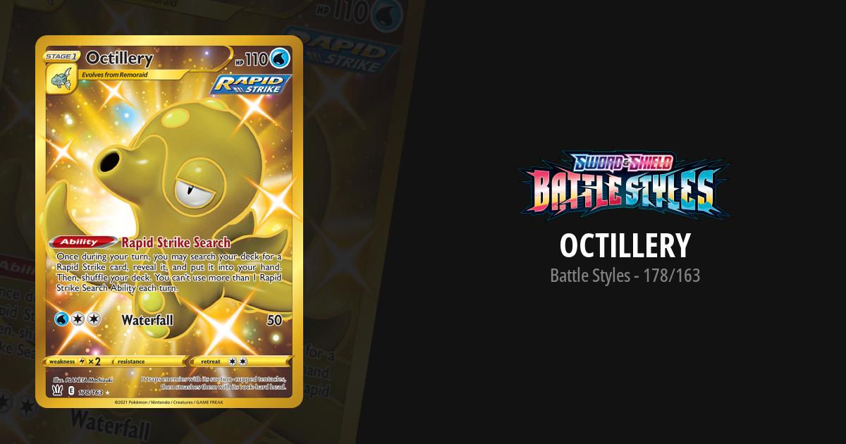 Mavin  Pokemon Octillery Shiny Gold Secret Rare 178/163 Card Battle Styles  PSA NM