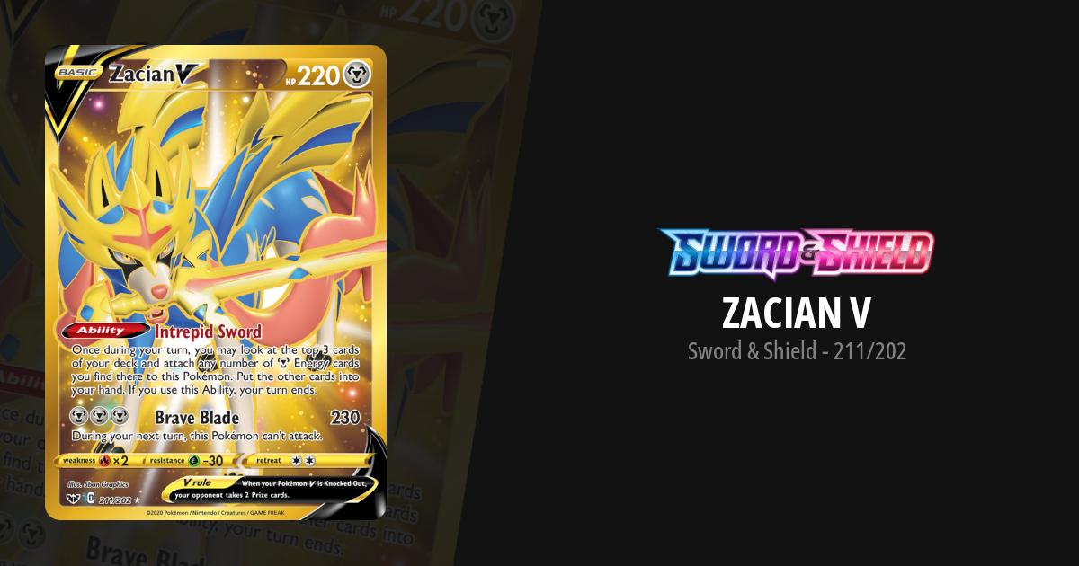 Zacian V Secret Rare Gold 217 NM/Mint - Pokemon Sword & Shield