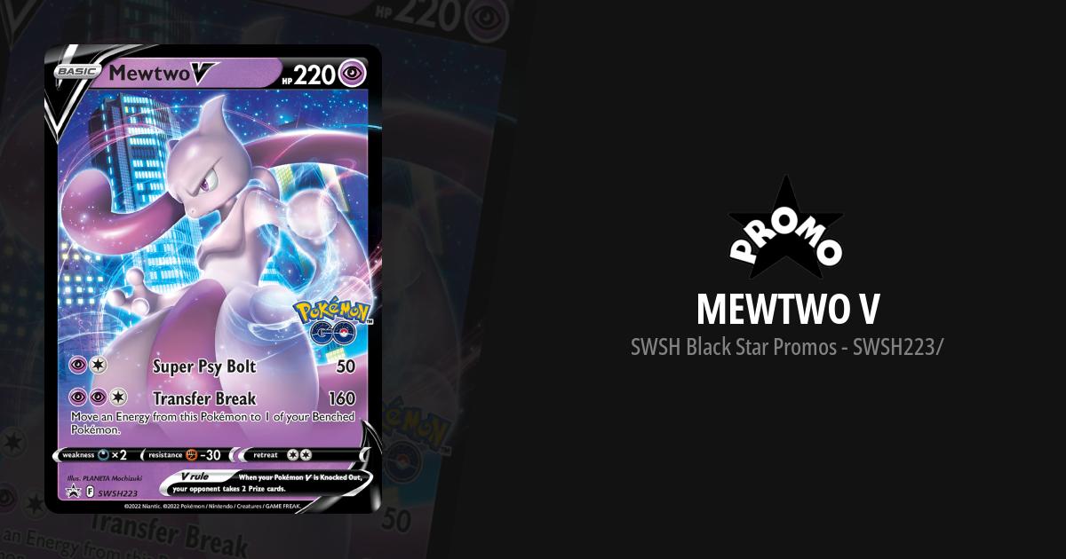 Pokemon TCG - Mewtwo V - SWSH Black Star Promo - Holo Full Art Card - SWSH  229