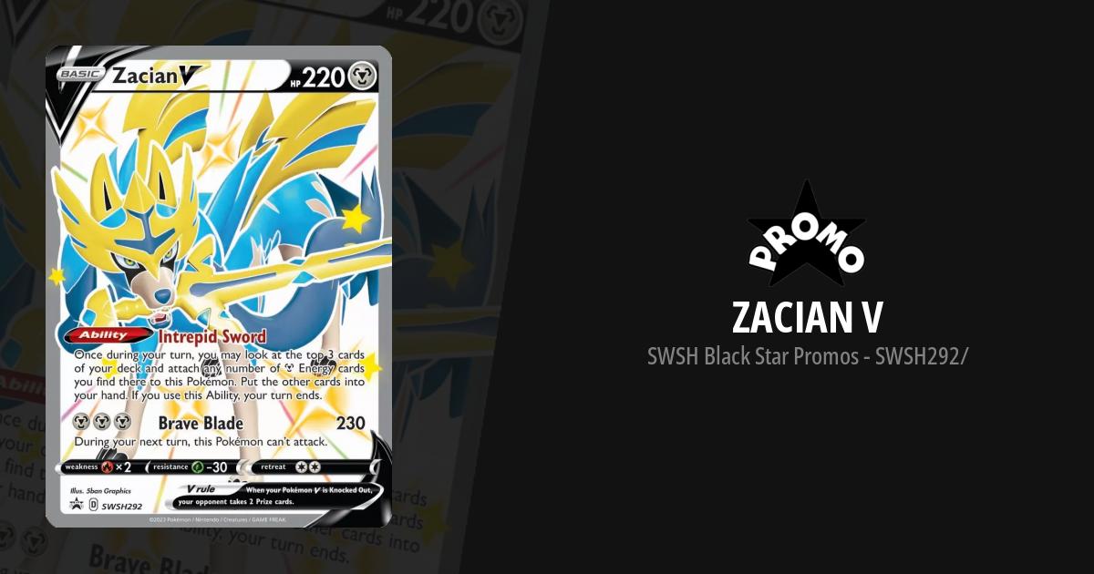 Zacian V & Zamazenta V - Pokemon Black Star Promo Card Lot - SWSH292 &  SWSH293 - Shiny Vault Full Art Card