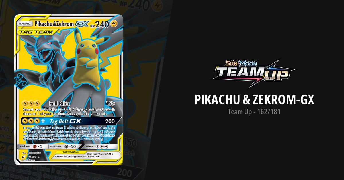 Pokemon Card Pikachu & Zekrom GX Team Up 162/181 Full Art 2019